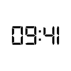 Digital clock number set. Electronic figures. Vector illustration.