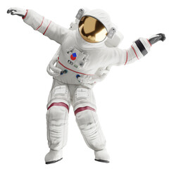 Wall Mural - astronaut posing like space parson in-universe 3d render with transparent background