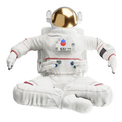 Wall Mural - astronaut posing like space parson in-universe 3d render with transparent background