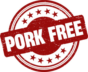 Poster - Pork Free grunge rubber stamp vector illustration.