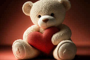 teddy bear in red and white color