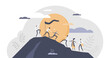 © VectorMine - Teamwork partnership with business team assistance help tiny persons concept, transparent background. Target reaching as company employee challenge to climb to mountain together.