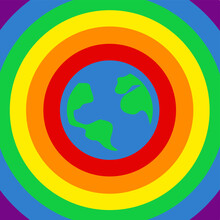 LGBTQIA  Planet Flat Designer Logo Vector Background