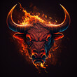 © patrick - angry bull head with fire