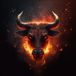 © patrick - angry bull head with fire