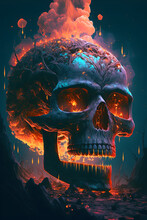 Realistic Digital Artwork Of A Skull With A Variety Of Cool Visual Styles