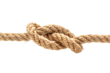 Poster - Rope with knot isolated on white