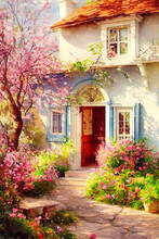 Fairy Tale Rustic Country House Spring