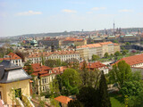 Fototapeta Niebo - Panoramic view of the city on a summer day. Prague. Czech republic.
