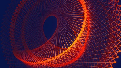 Fototapete - Intricate seamless loop animation of an elegant wire structure. 3d rendering 4K