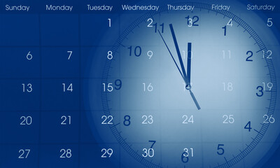 Wall Mural - clock and calendar