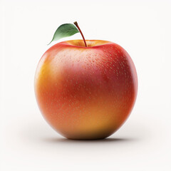 Wall Mural - A red apple on a white background