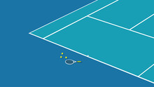 Yellow Tennis Racket Court