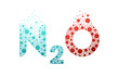 © Metreco - Nitrous oxide N2O bubble logo design isolated on white background. Nitrous oxide icon vector illustration.