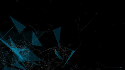 Wall Mural - abstract plexus geometry background. digital technology network connection concept. 3d rendered illu
