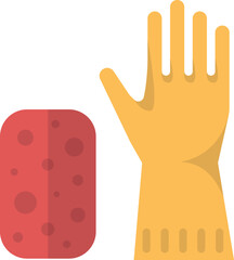 Poster - Rubber glove and sponge. Wet cleaning icon. Dish washing symbol