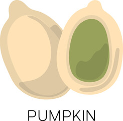 Poster - Pumpkin seed icon. Healthy raw vegan food