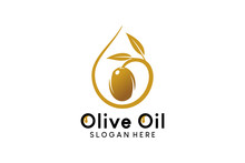 Olive Oil Logo Design With Creative Luxury Drop Concept