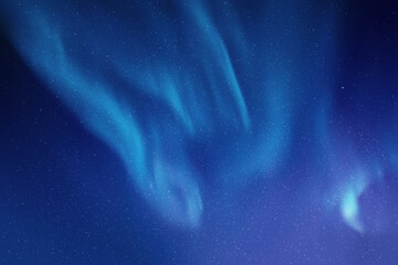 Sticker - night starry sky and polar lights. blue aurora .borealis. indigo color