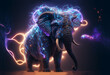 The Elephant of Reflection - Fantasy Art of a Neon Elephant