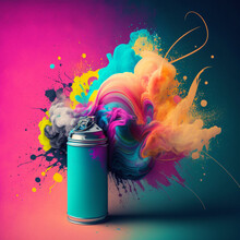 Spray Can With Paint. Graffiti Concept. Generative AI.