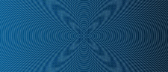 Canvas Print - Circle lines pattern on blue background. Circle lines pattern for backdrop, brochure, wallpaper template. Realistic lines with repeat circles texture. Simple geometric background, vector illustration