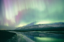 Aurora Borealis (Northern Lights) Near Anchorage, Alaska.