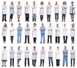 © ASDF - group of doctors in full length isolated on white