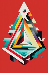 Wall Mural - Colorful abstract geometric angular flat vector texture graphics illustration made with Generative AI