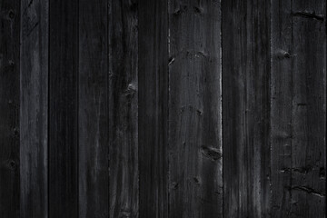 Wall Mural - Black wooden planks background wall. Textured black rustic wood old dark paneling for walls, interiors and construction.