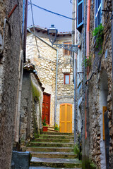 Wall Mural -  the medieval historic center of the Lazio thermal village Fiuggi Italy