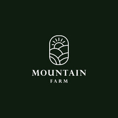 Wall Mural - Mountains logo, mountains hill landscape logo, farm land icon .