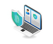 © hasan - Isometric flat 3d illustration concept of personal data account security