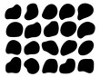 Abstract black blob shapes. Silhouette liquid shape illustration