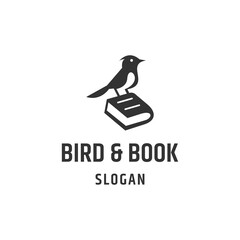 Wall Mural - Bird book Logo Template Design Vector, Emblem, Concept Design, Creative Symbol, Icon