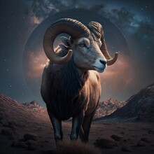 Aries Zodiac Star Sign Created With Generative AI Technology