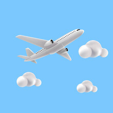 Air Plane 3d Rendered Isolated Vector Eps