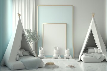 Wall Mural - Modern white stylish bedroom interior design. Generative ai 