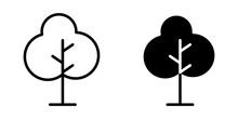 Conjunto De Iconos De árbol. Árbol De Decoración. Concepto De Bosque, Planta Y Naturaleza. Ilustración Vectorial
