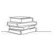 one line isolated vector object pile of books - PNG image with transparent background