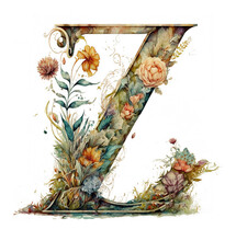 Letter Z Monogram Watercolor Floral Wildflowers Weddings Isolated Blossom Bouquet Uppercase Capital Alphabet Initials Invitations Greeting Thank You Cards Poster Holiday Transparent Png Background Ai