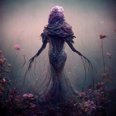 Ai generated underwater mermaid creature. Created using ai generative. 