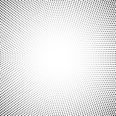 Canvas Print - Halftone fading texture. Dotted concentric fade circles. Black and white pop art vector