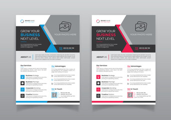  
Corporate business flyer template, A4 size print-ready vector design