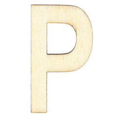 Wall Mural - letter P of wood with wooden texture