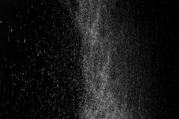 Wall Mural - Close-up of white water vapor with water splashes flying in different directions from the humidifier Isolated