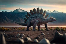 Hyperrealistic Stegosaurus Dinosaur Generative AI
