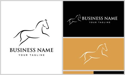 line art horse initial logo