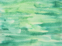 Abstract Background And Texture Pattern Blue With Yellow And Green Color Flow On White Background, Illustration Watercolor Hand Draw And Painted On Paper