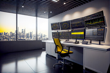 Poster - interior of modern office trading